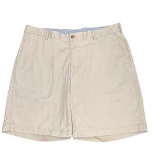 Peter Millar Mens 38 Stone Beige Flat Front Chino Golf Shorts Cotton‎ Twill